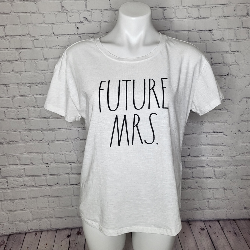 Rae Dunn "Future Mrs." White Engagement T-shirt - Size M